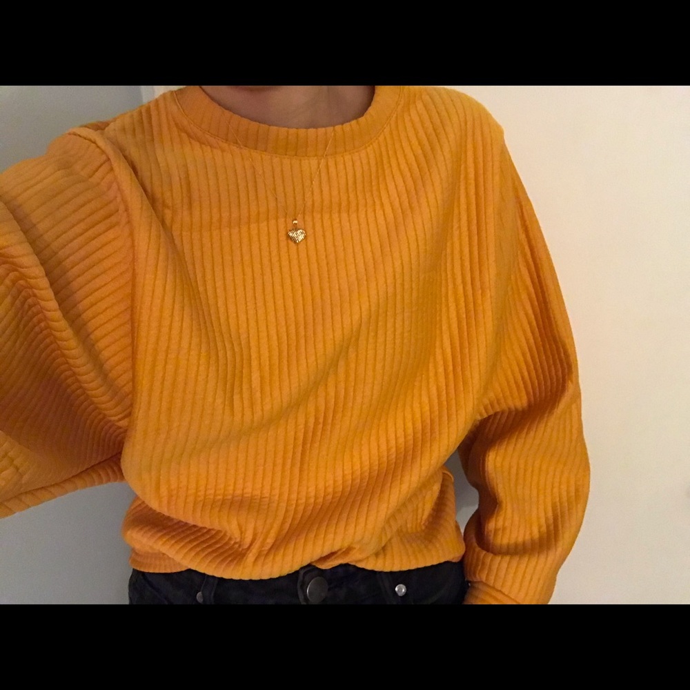 mustard yellow sweater